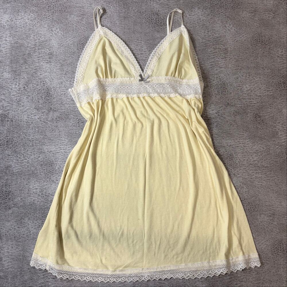 Pastel Yellow Lace Mini Slip Dress